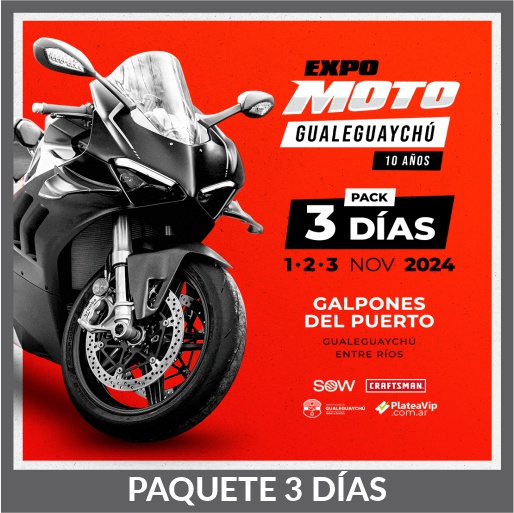 Expo Moto - Gualeguaychú - PAQUETE 3 DÍAS - Nov.1-2-3 - GPG